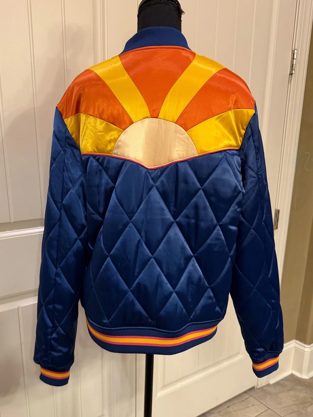 Classic Rock Couture Original Blue Rising Sun Bomber Jacket - Picture 3 of 6